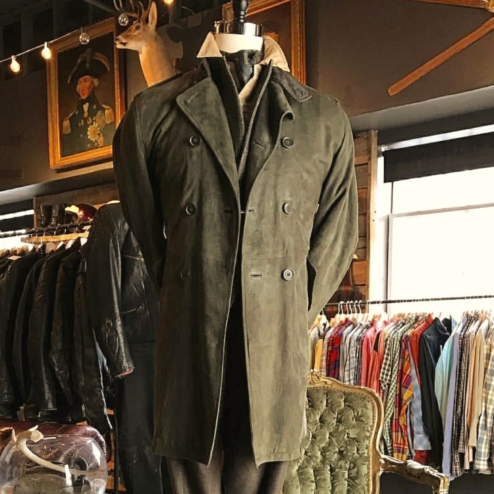 Double Breasted Suede Coat
